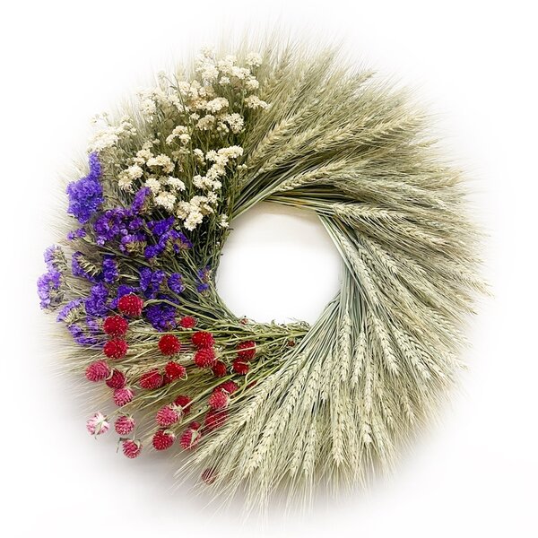 Dried Flowers and Wreaths LLC Handcrafted Dried 22'' Wreath